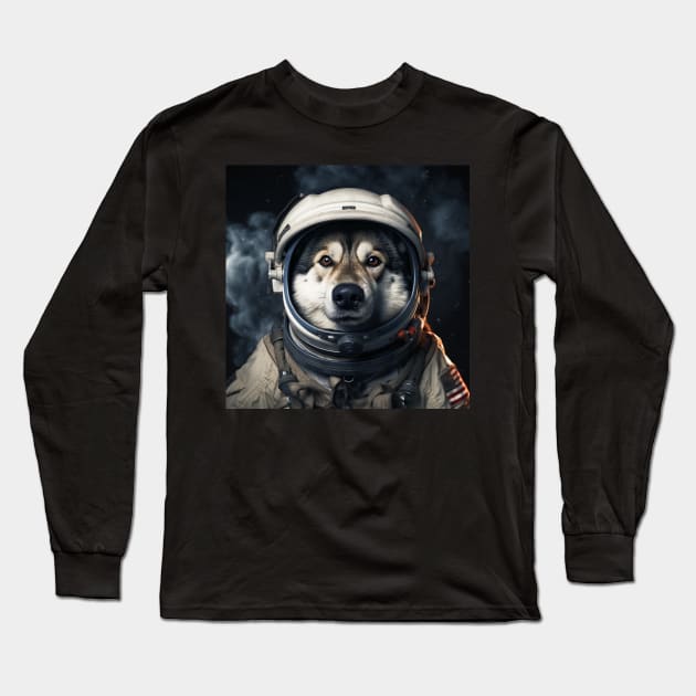 Astro Dog - Norwegian Elkhound Long Sleeve T-Shirt by Merchgard